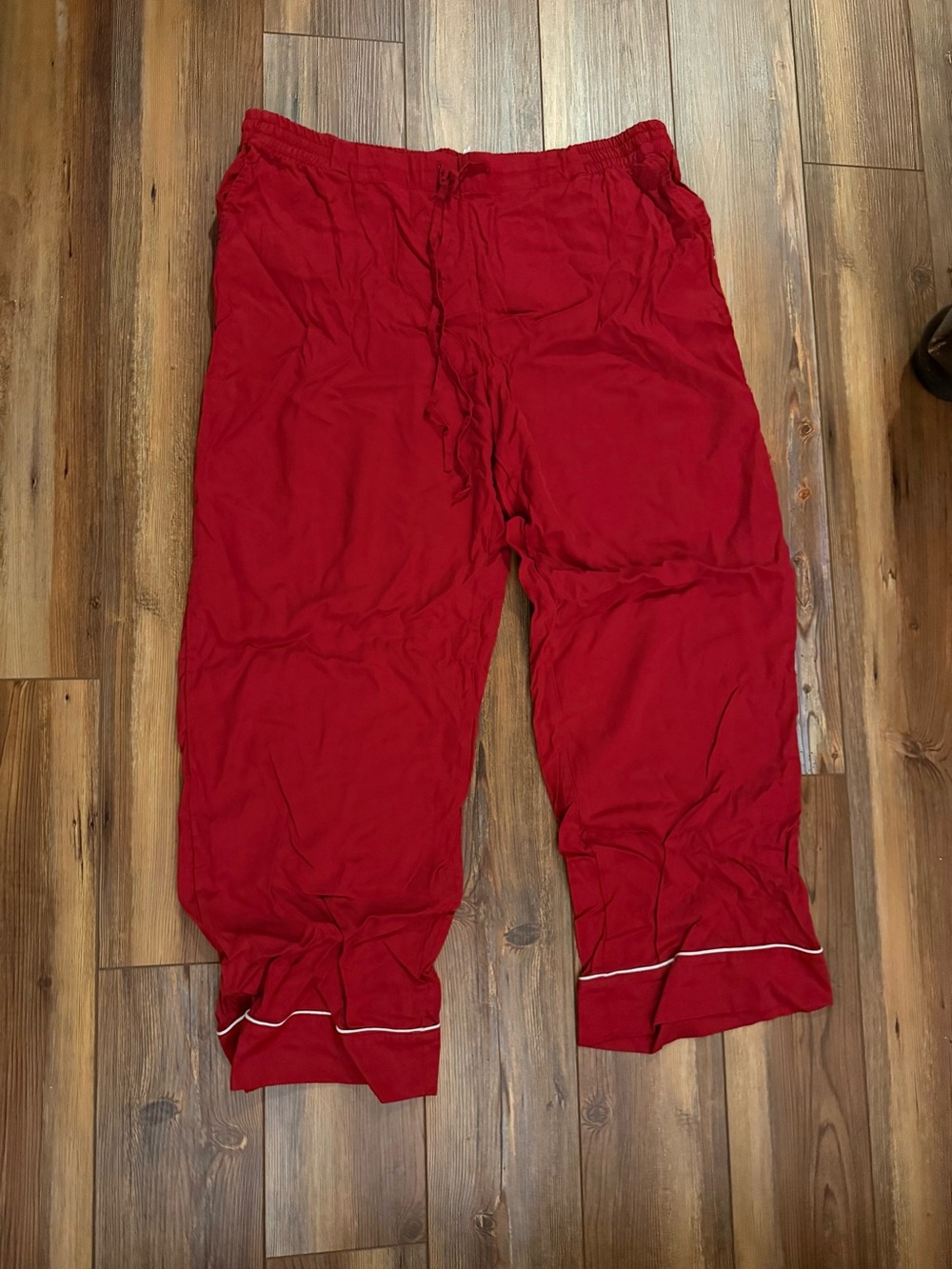 Soma Women’s Red Classic Pajama Bottoms with Elastic Waist